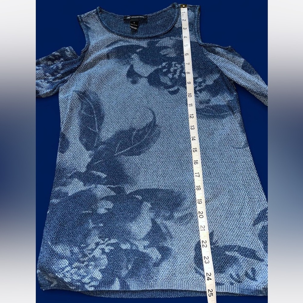 INC International Concepts Printed Cotton Cold Shoulder Crewneck Size S - Picture 6 of 7